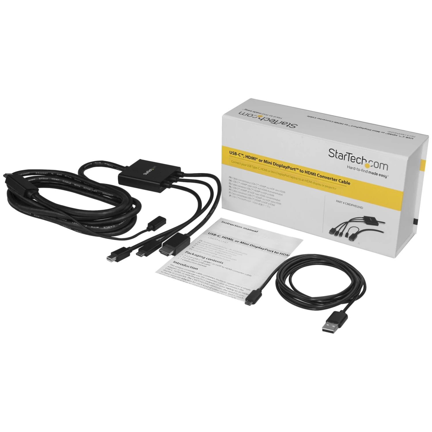 Startech 2m 6 Ft USB-C, HDMI Or Mini DP To HDMI Converter Cable - Image 5