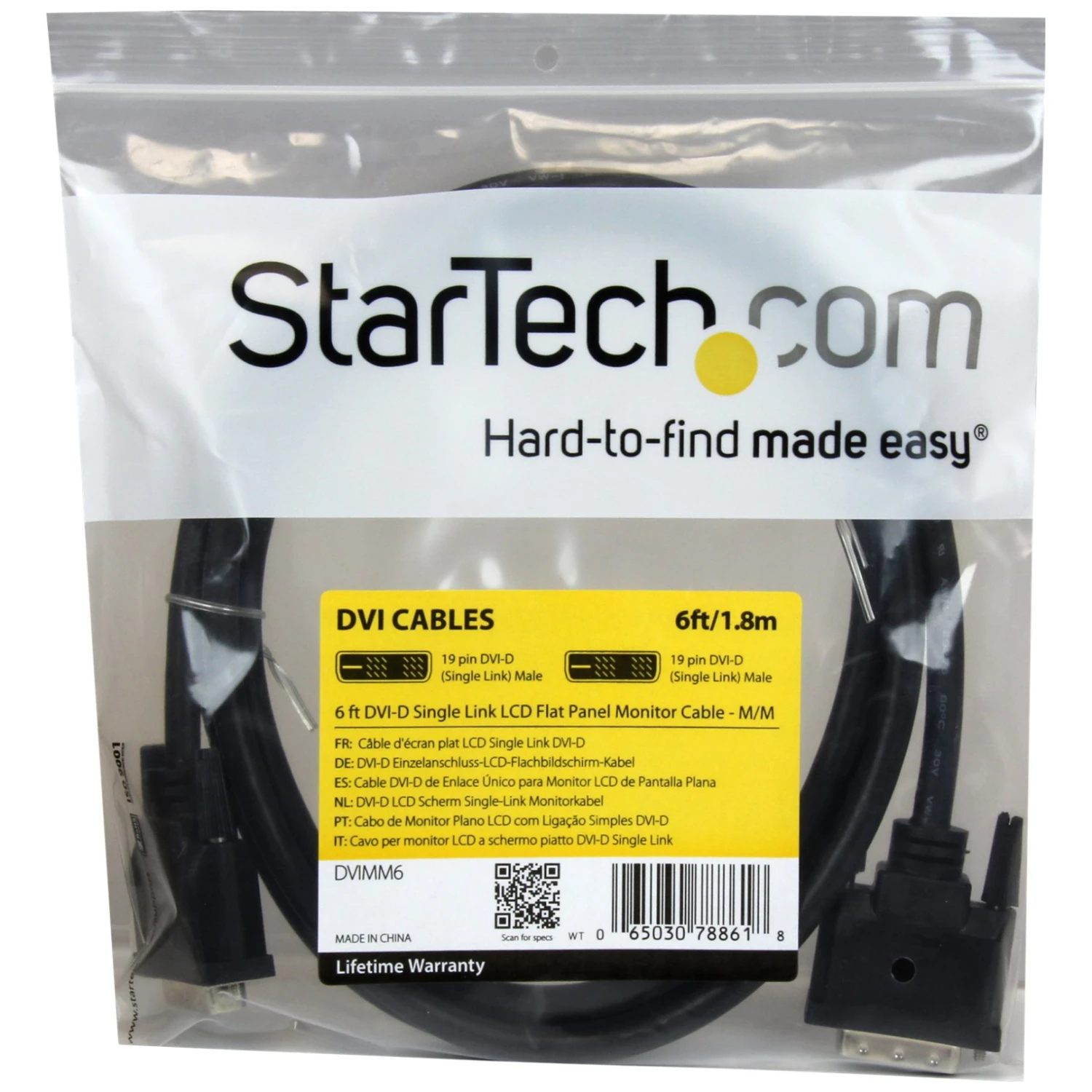 Startech 6ft Male To Male DVI-D Single Link Monitor Cable - Image 4