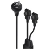 ALOGIC 1.5m Aus 3 Mains Plug To 2 X IEC C13 Y Splitter Cable Male To 2 X Female Cable