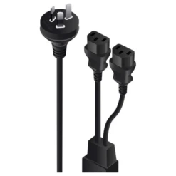 ALOGIC 1.5m Aus 3 Mains Plug To 2 X IEC C13 Y Splitter Cable Male To 2 X Female Cable