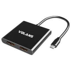 Volans Aluminium USB-C To Dual HDMI 2.0 Adapter – 4K@60Hz