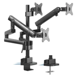 Brateck Triple Monitor Aluminum Slim Pole Held Mechanical Spring Monitor Arm