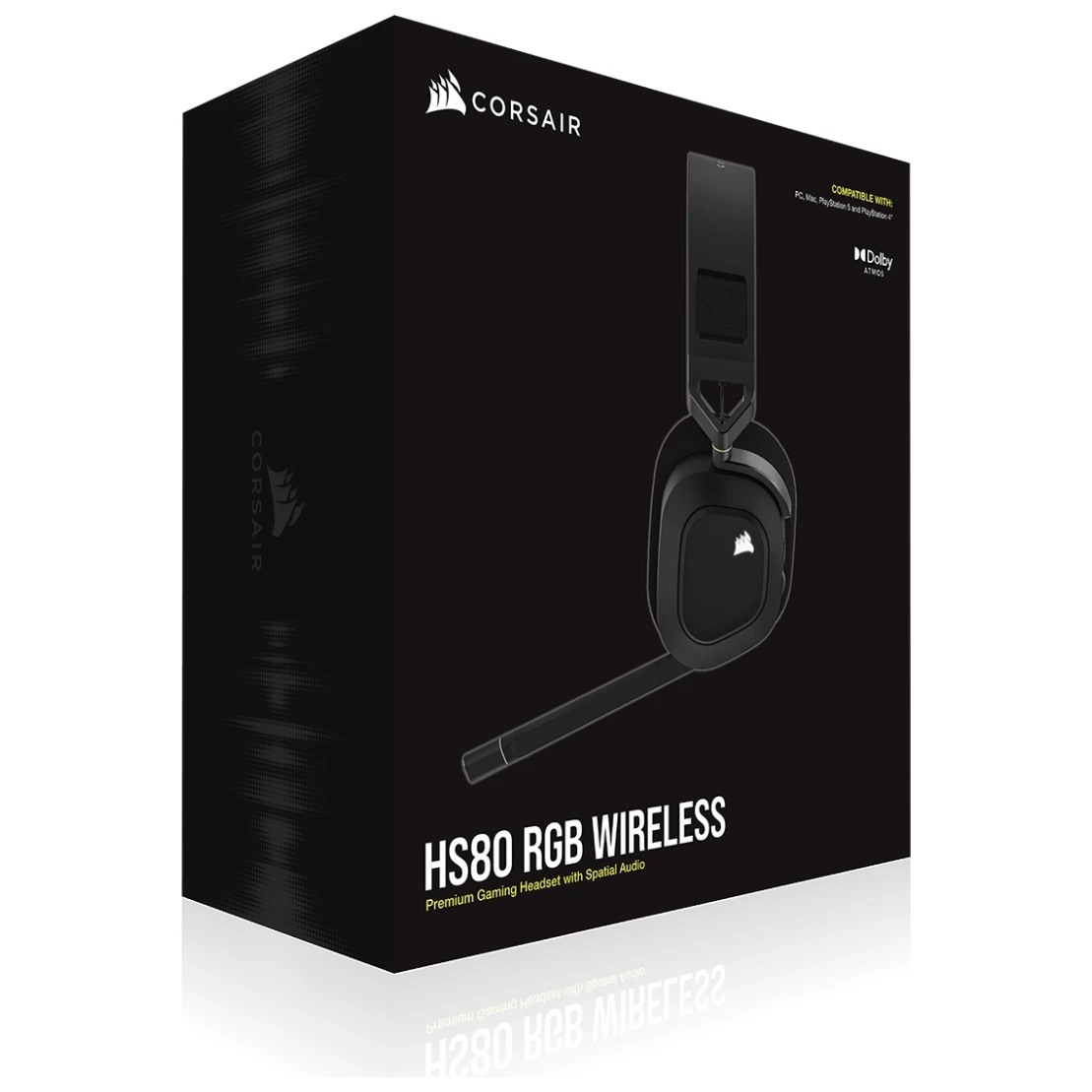 Corsair HS80 RGB Wireless Premium Gaming Headset With Spatial Audio - Carbon - Image 2