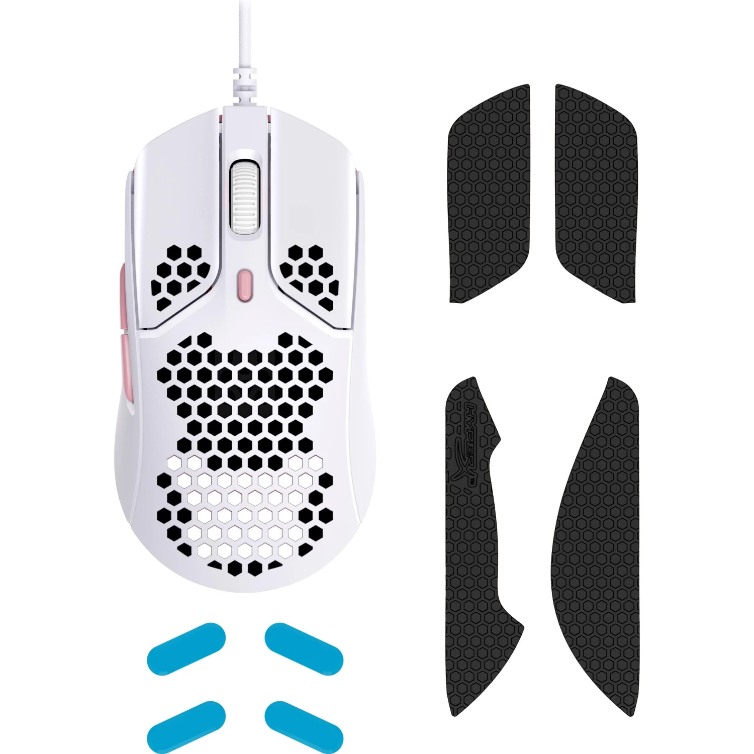 HyperX Pulsefire Haste Wired Lightweight RGB Gaming Mouse White/Pink - Image 9