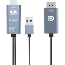 Simplecom HDMI To DisplayPort Active Converter Cable 4K@60hz USB Powered 2M