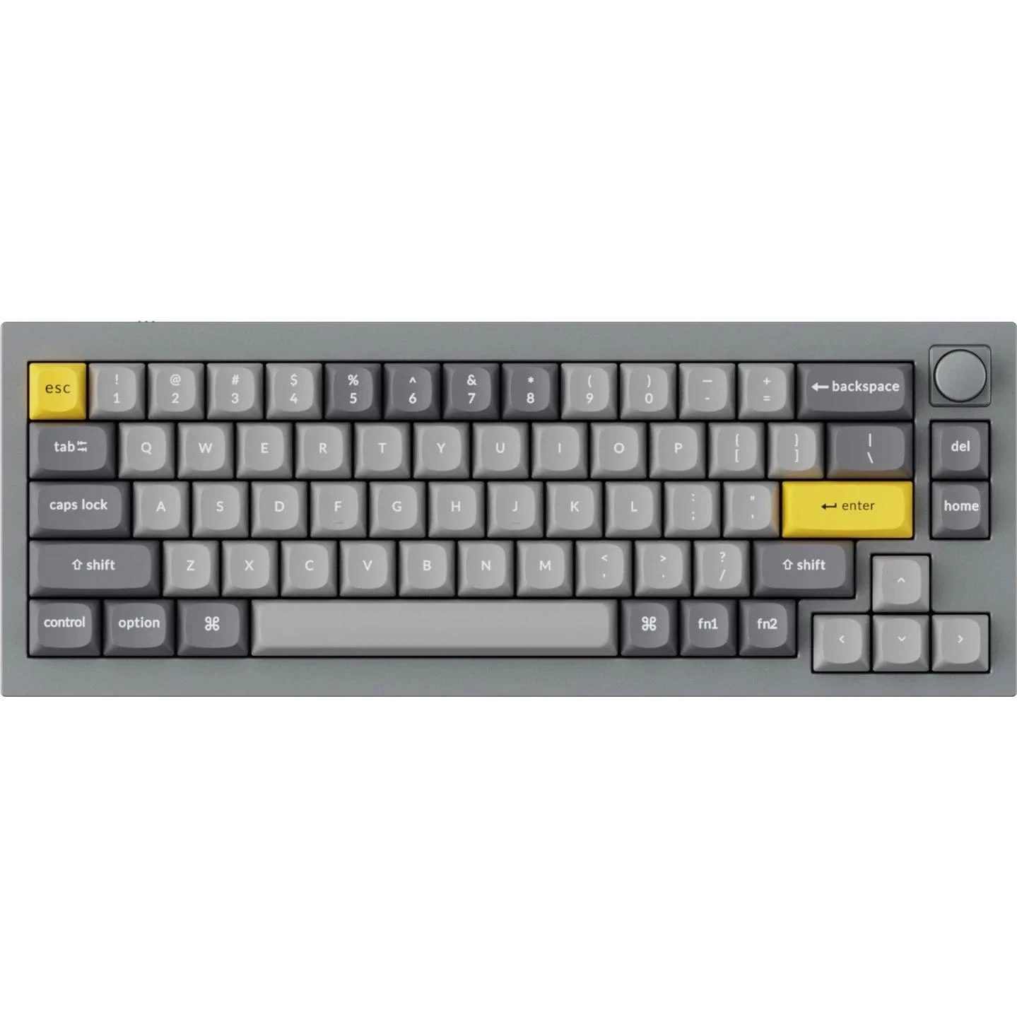 Keychron Q2 QMK 65% Mechanical Keyboard - Silver Grey (Brown Switch)