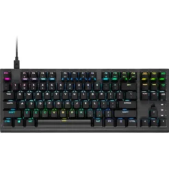 Corsair K60 PRO TKL RGB Optical-Mechanical Gaming Keyboard, Backlit RGB LED, CORSAIR OPX, Black