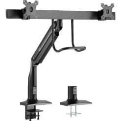 Brateck Dual Monitors Select Gas Spring Aluminum Monitor Arm Fit Most 17‘-35’ Monitors - Black