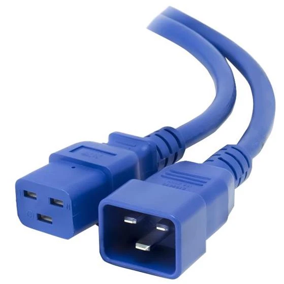 ALOGIC 3m IEC C19 To IEC C20 Power Extension Male To Female Cable Blue - Image 2