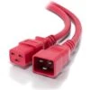 ALOGIC 2m IEC C19 To IEC C20 Power Extension Male To Female Cable Red