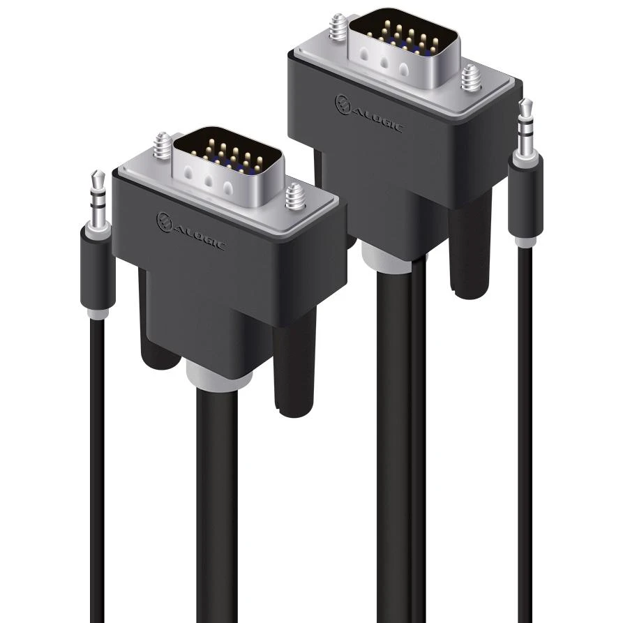 ALOGIC Pro Series Slim Flexible VGA 1m Cable With 3.5mm Stereo Audio Cable - Image 2