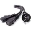 ALOGIC 2m Aus 3 Mains Plug To 2 X IEC C13 Y Splitter Cable Male To 2x Female Cable