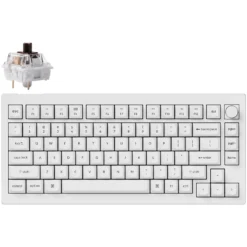 Keychron V1 QMK Custom Mechanical Keyboard - Shell White (Brown Switch)