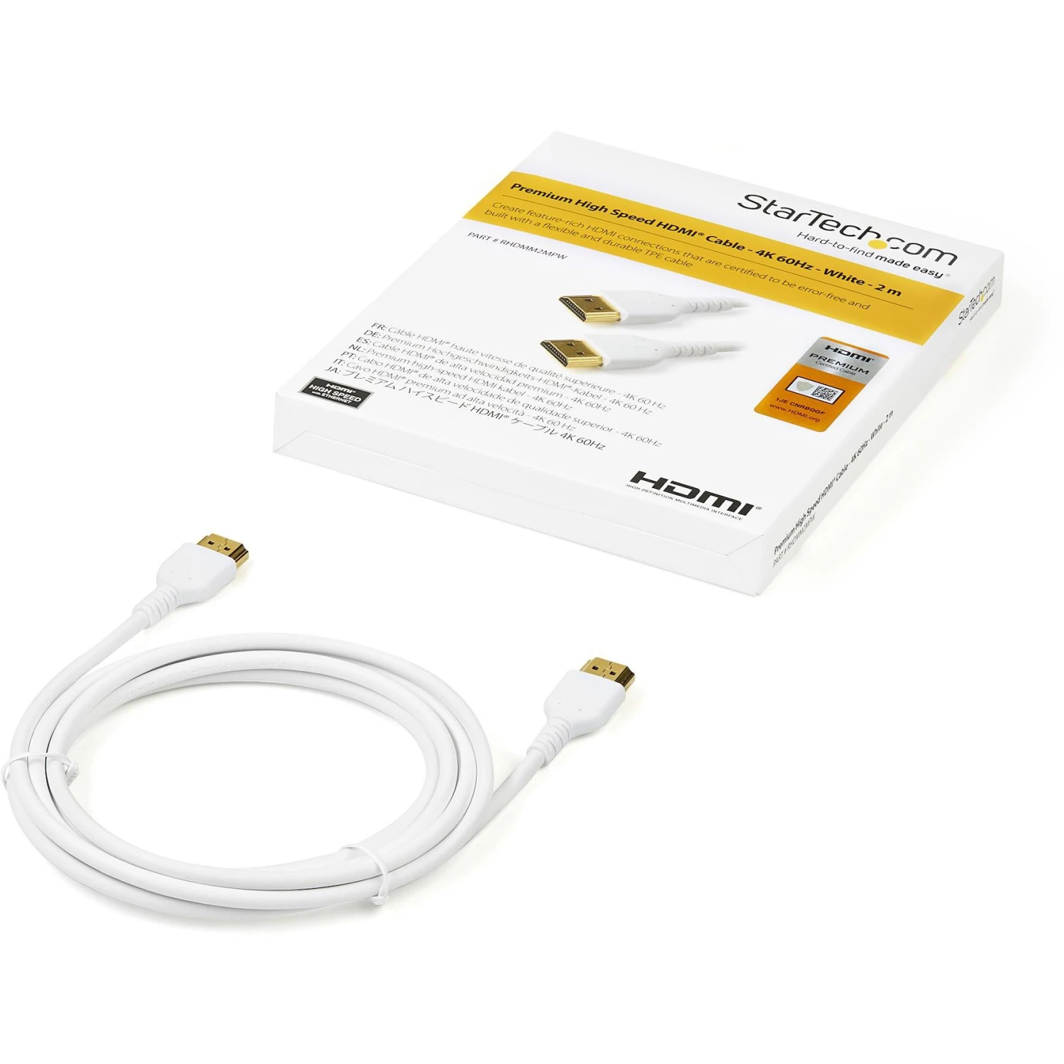 Startech 2 M (6.6 Ft.) Premium High Speed HDMI Cable With Ethernet - Image 4