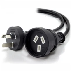 ALOGIC 3m Aus 3 Pin Mains Power Extension Cable Black - Male To Female