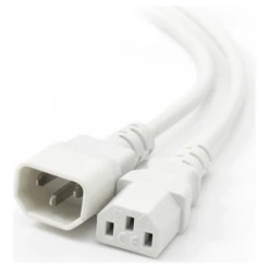 ALOGIC 3m IEC C13 To IEC C14 Computer Power Extension Cord Male To Female WHITE