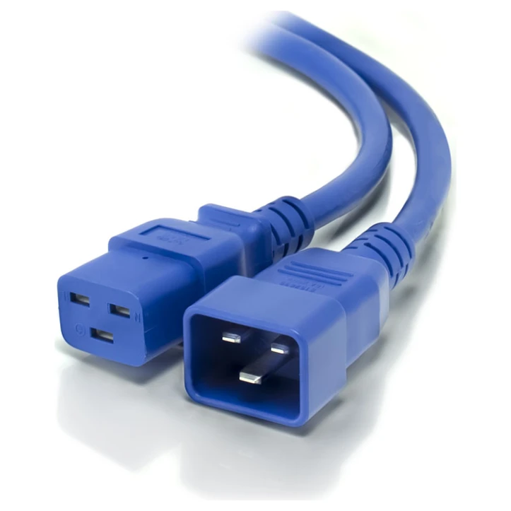 ALOGIC 2m IEC C19 To IEC C20 Power Extension Male To Female Cable Blue